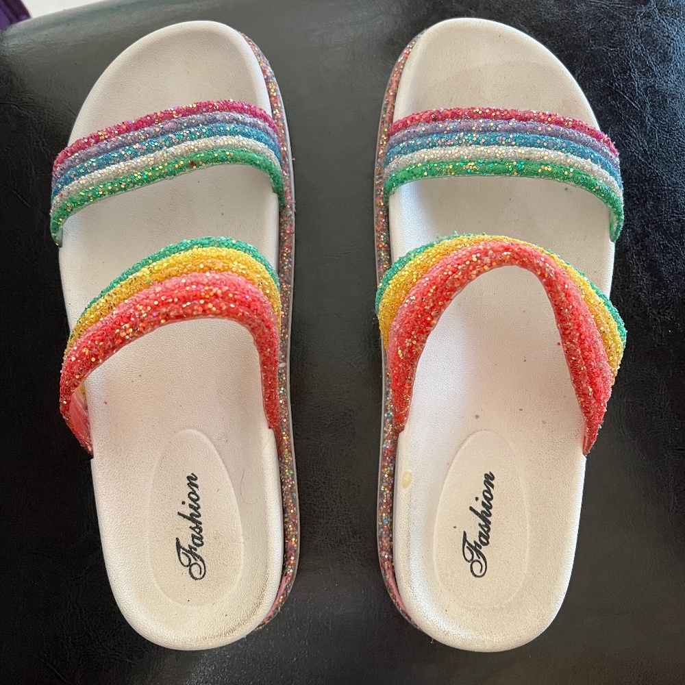 Rainbow glitter sandals LOVER ERA
